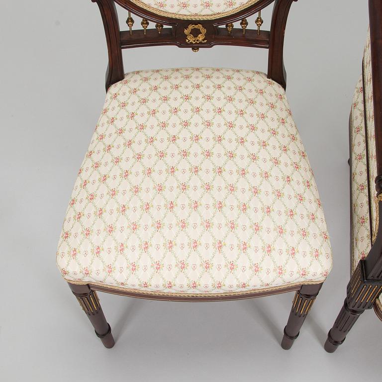 A six-piece furniture set, Nikolai Boman's, Turku, 1890s.