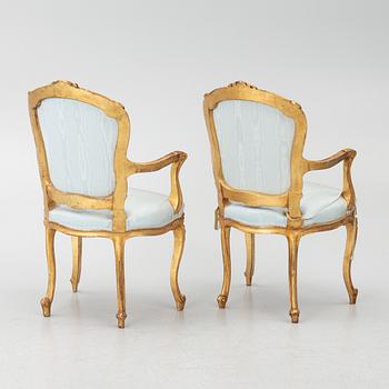 Armchairs, a pair, France, 19th century.