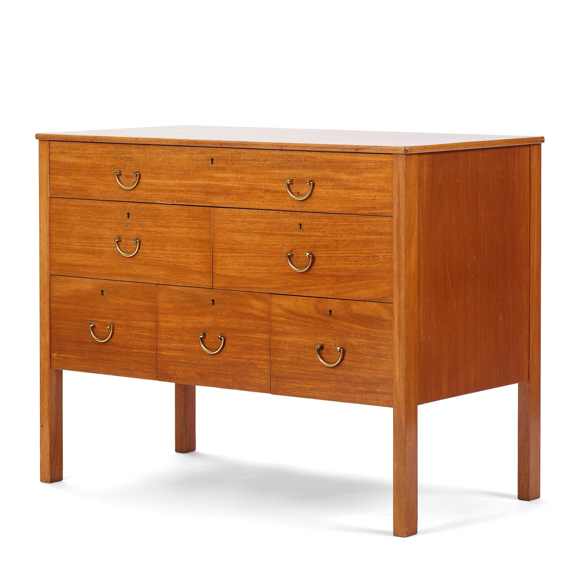 Josef Frank, a mahogany chest of drawers, Firma Svenskt Tenn, 1950s.