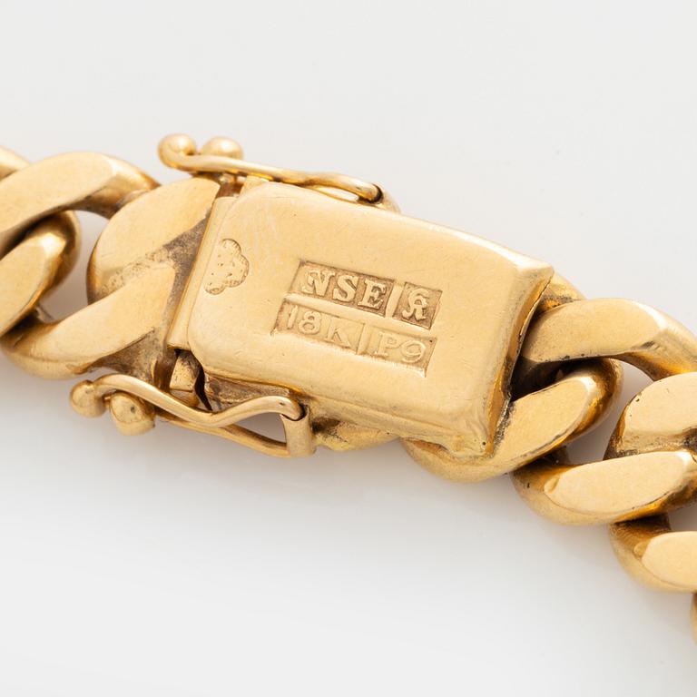 Bracelet 18K gold, curb link.