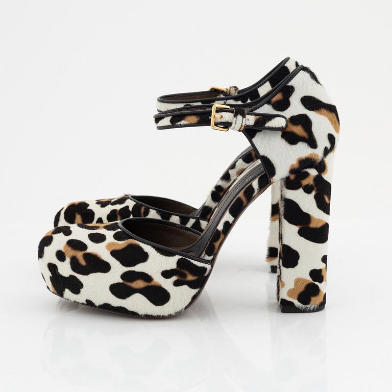 Marni, a pair of leopard coloured cows hair pumps, size 36 1/2.