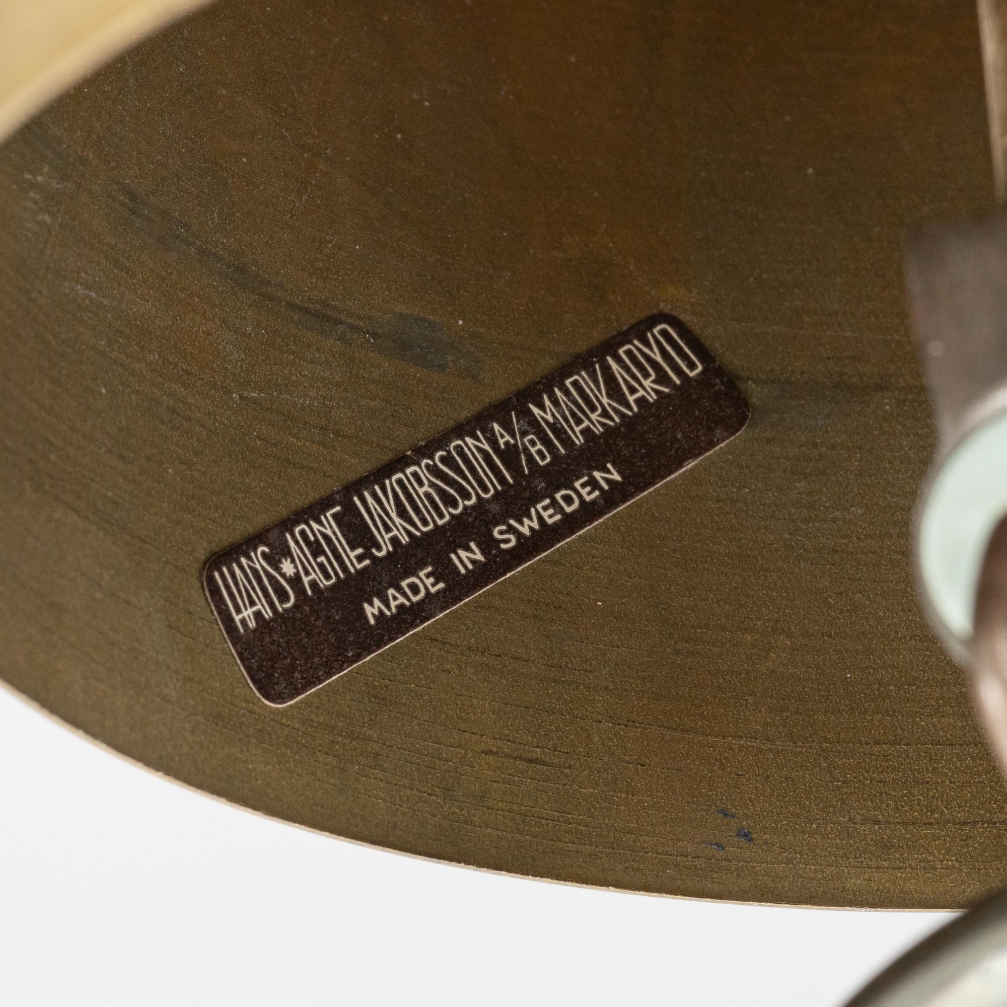 Hans-Agne Jakobsson, Ceiling lamps, a pair, 1960s/70s.