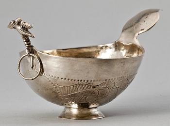 KÅSA, silver, ostämplad, troligen Sverige, bär graverad dat 1798. Vikt ca 60 gram.