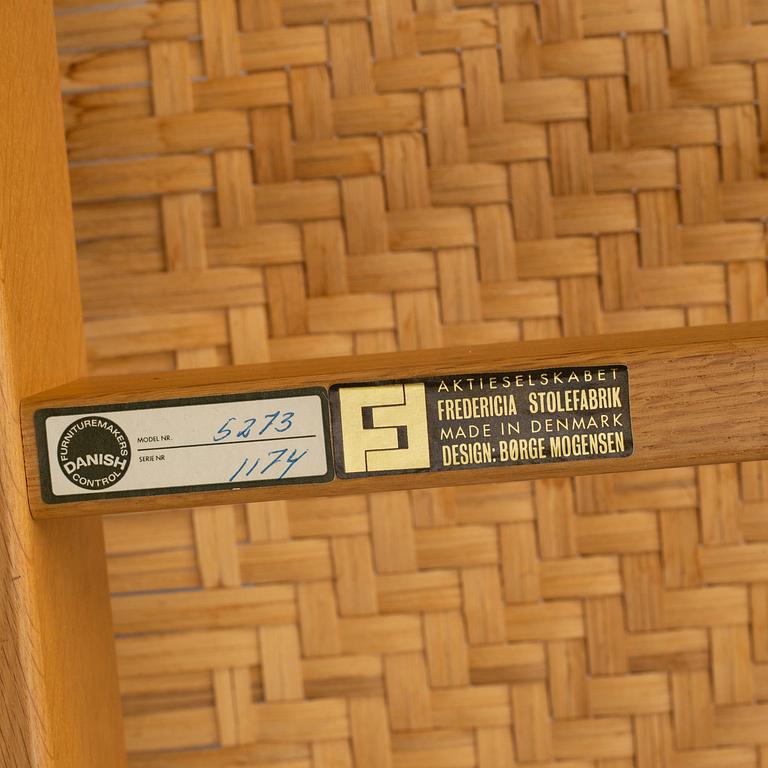 BØRGE MOGENSEN, a pair of benches/ tables, model 5273,  Fredericia stolefabrik, Denmark. Signed with labels.