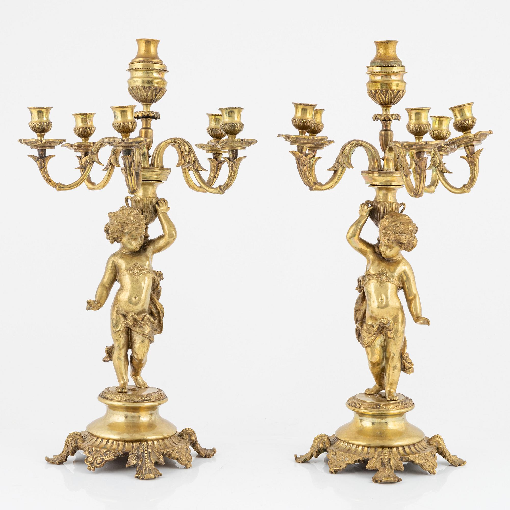 Kandelabrar, ett par, 1800-talets andra hälft.