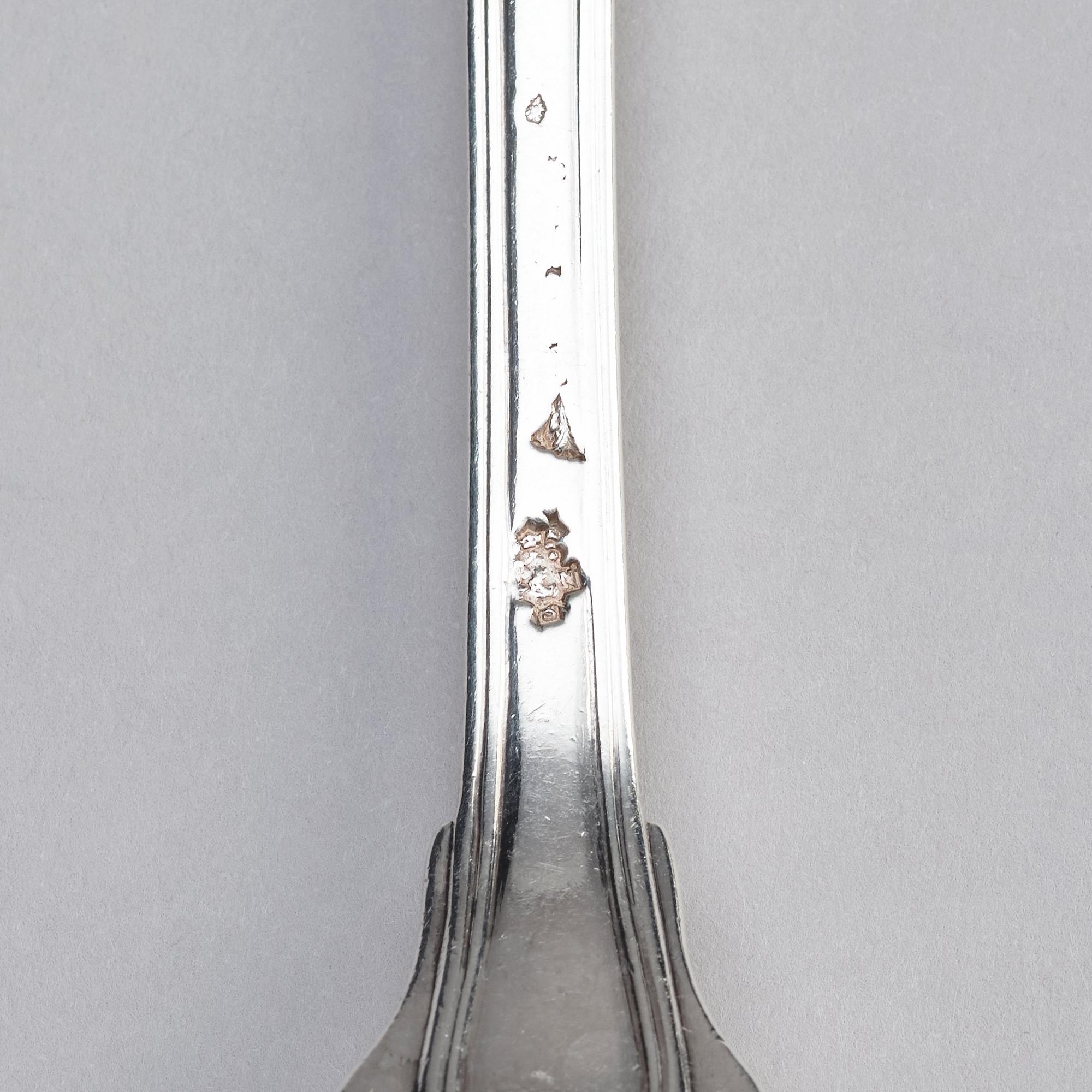 The von Fersen cutlery, a set of French silver cutlery, three pieces, 18th century.