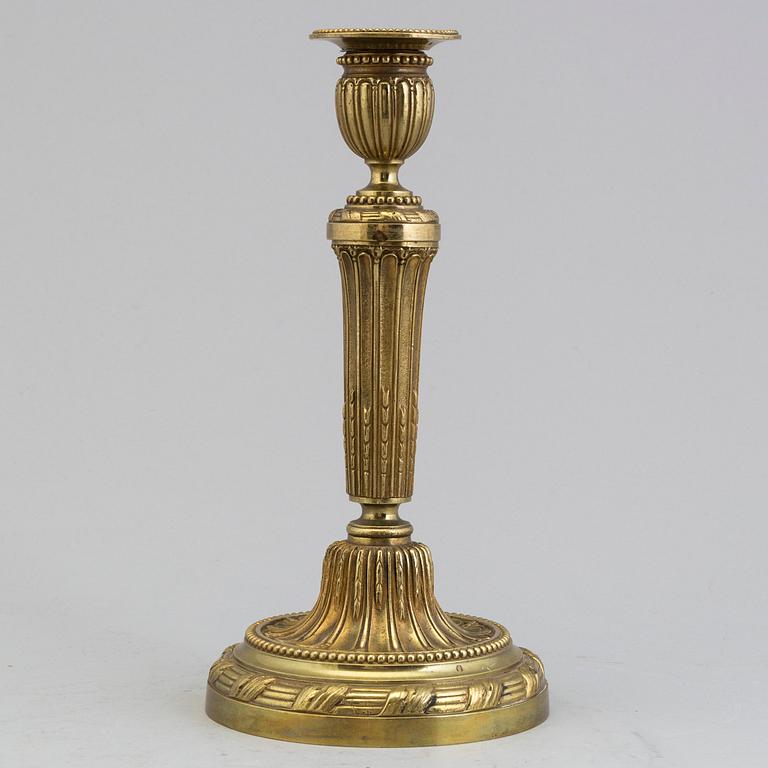 LJUSSTAKE, brons, gustaviansk stil, omkring 1900.