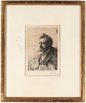 Anders Zorn · ANDERS ZORN, etsning, "Billy Mason", signerad i blyerts, signerad och daterad 1900 i trycket.