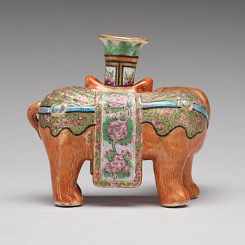 A Canton figure of an elephant, late Qing dynasty, circa 1900.