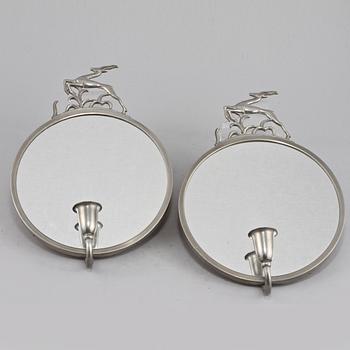 SPEGELLAMPETTER, ett par, tenn, troligen C G Hallberg, 1900-talets andra kvartal.