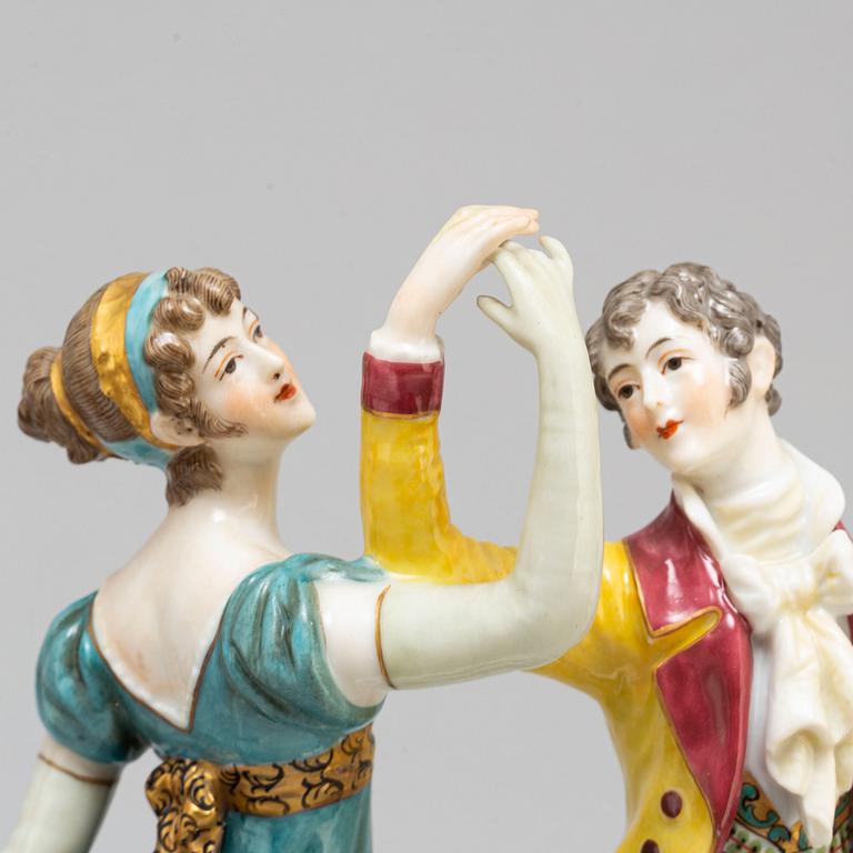 a set of two french porcelain figurines, around 1900.