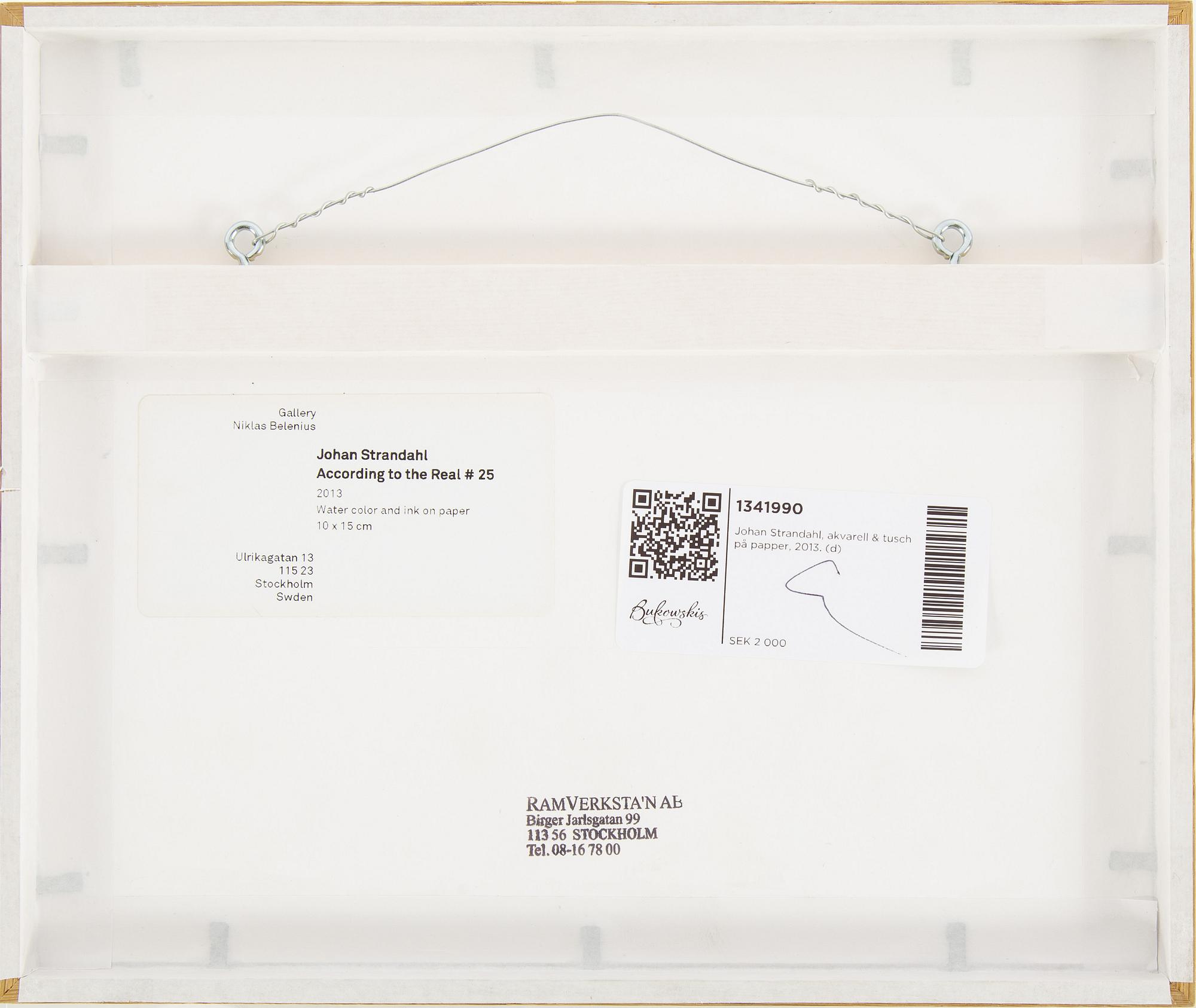 Johan Strandahl, watercolour & ink on paper, 2013.