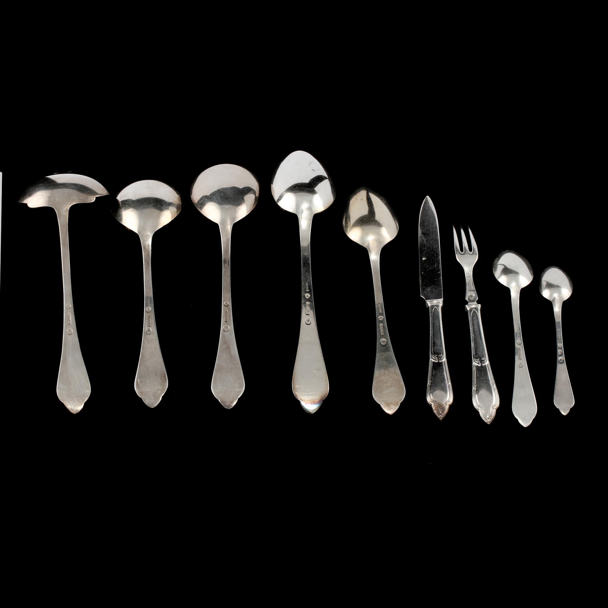 BESTICK, 45 st, silver, I Paulsen, Köpenhamn 1920 - 1924. Vikt 1401 g.