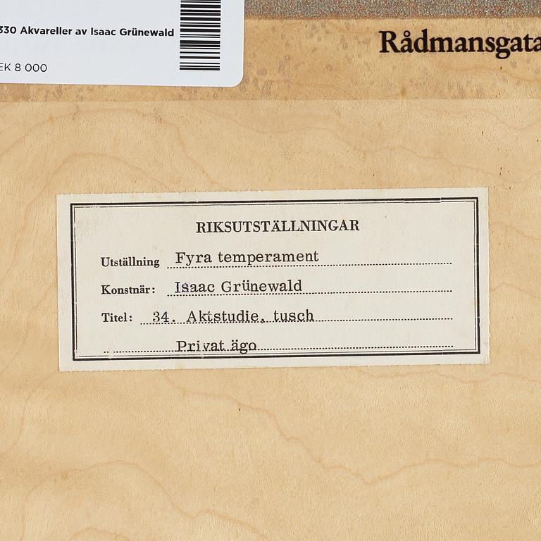 ISAAC GRÜNEWALD, indian ink, signed.