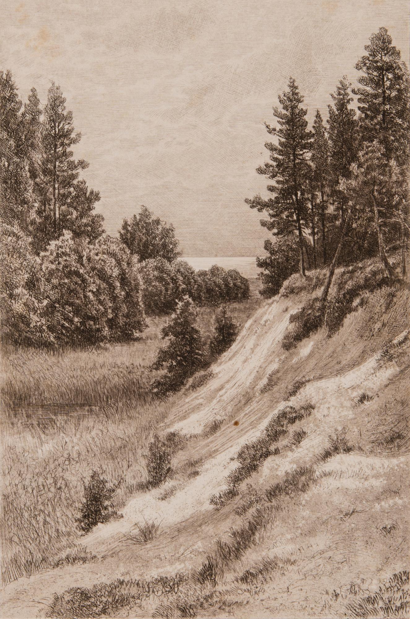 IVAN IVANOVITCH SHISHKIN, etsaus, laattaan signeerattu ja päivätty 86.