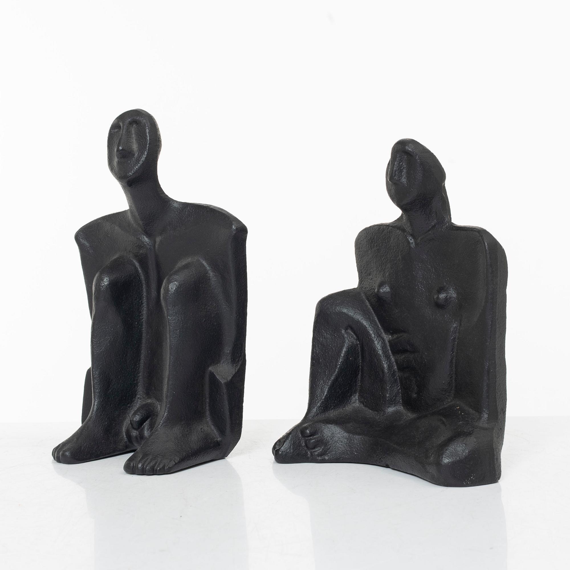Marita Norin, Bookends, a pair, signed.
