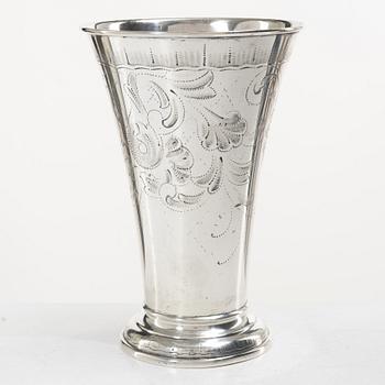 C.G. Hallberg, Beaker, silver, Rococo style, Stockholm 1931.