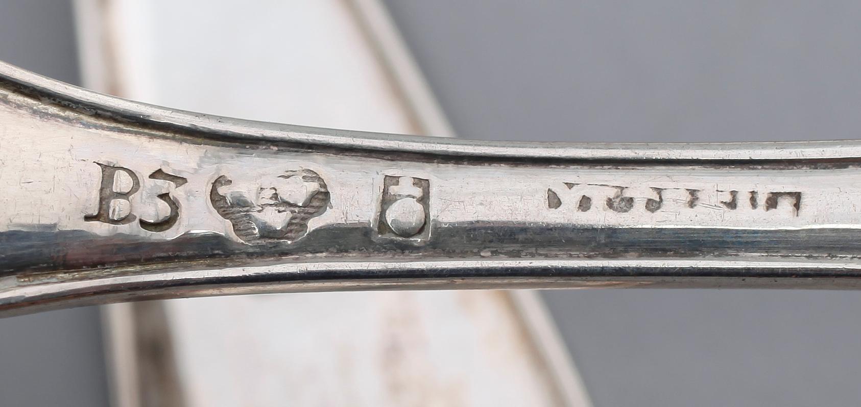 MATSKEDAR, 6 st, silver, Olof Yttraeus, Uppsala 1808. Vikt ca 366 cm.