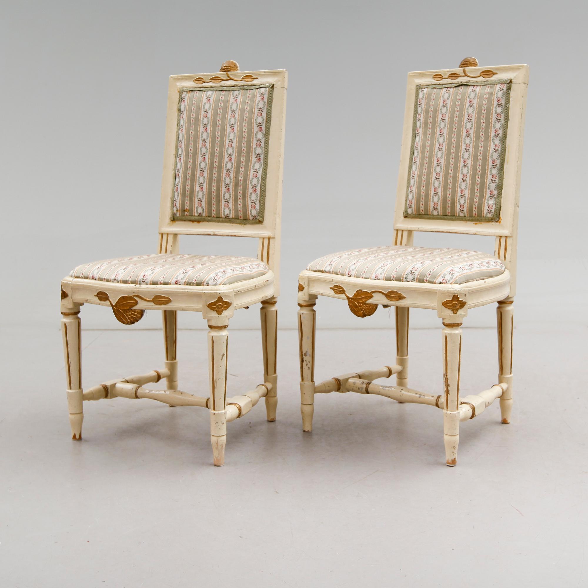 STOLAR, 1 par, gustavianska, 1700-talets andra hälft.