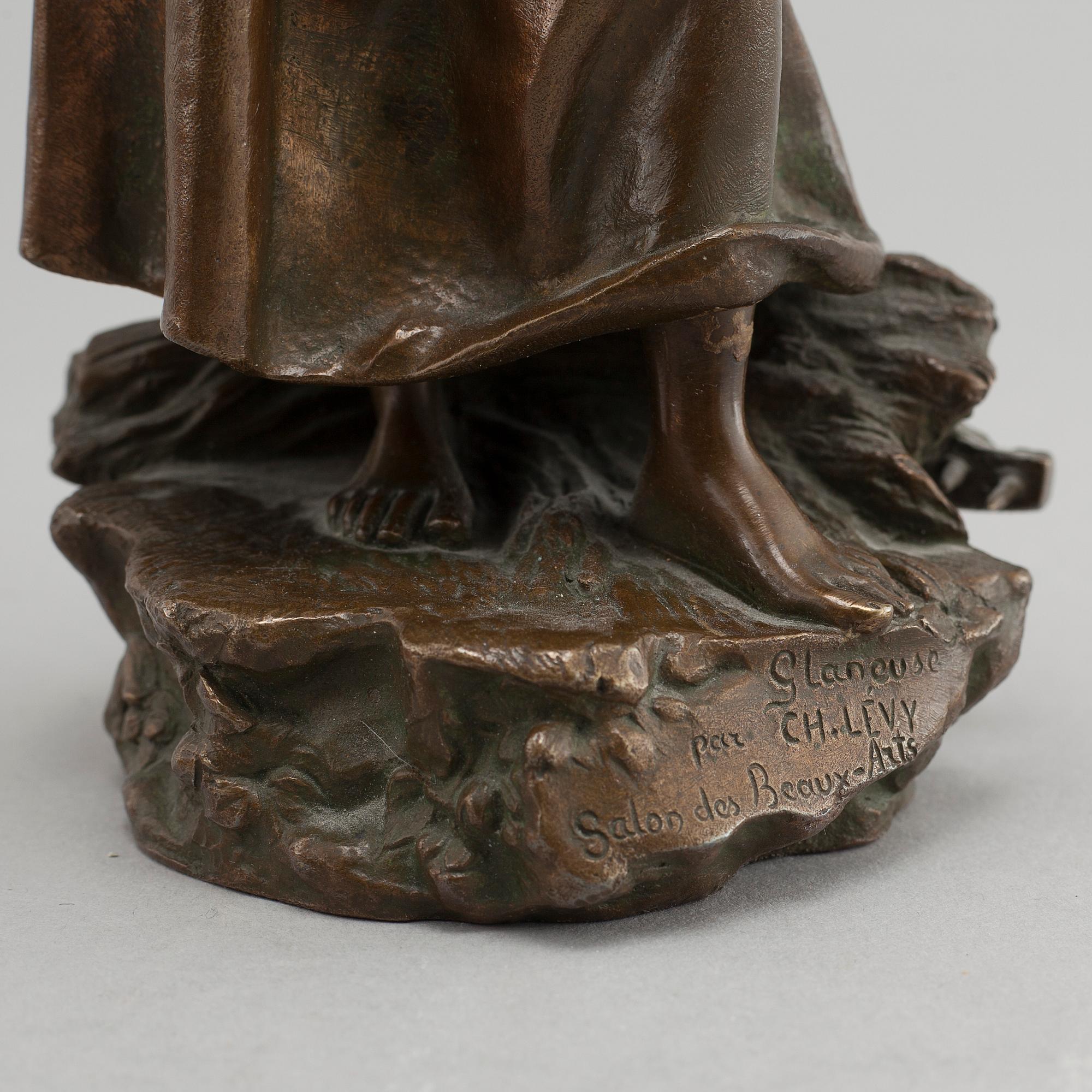 A bronze sculpture by Charles Octave Lecy, signed and with control-mark.