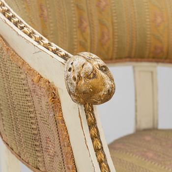 Bergère, 20th century, Late Gustavian style.