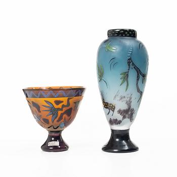 Ulrica Hydman-Vallien, konstglas, 2 delar, juvelglas, Kosta Boda.