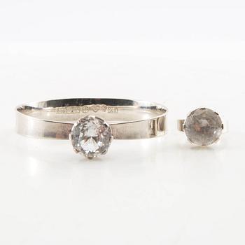 Ring samt armband Alton silver och bergkristall Falköping 1972.
