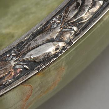 WA BOLIN, an onyx and silver dish from Stockholm, 1939.
