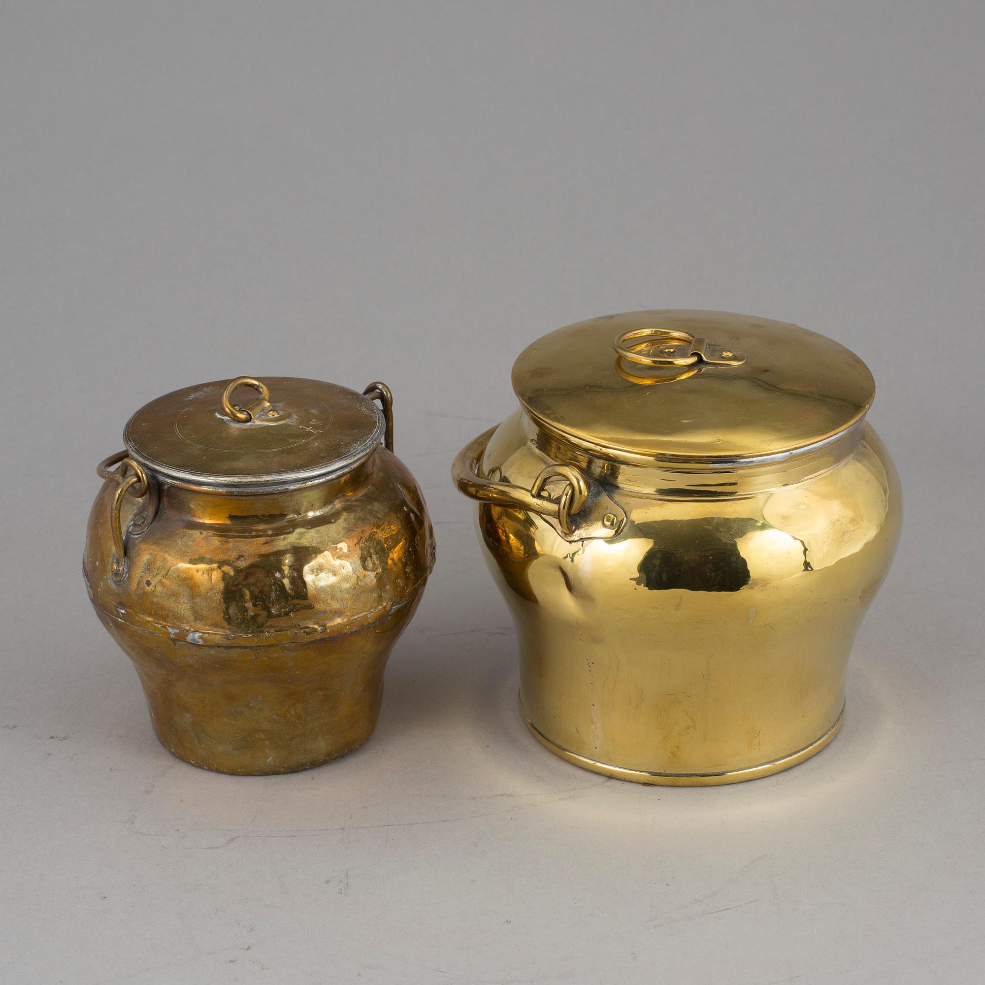 BULKRUKOR, 8 stycken, mässing, Skultuna Bruk, 1800/1900-tal.