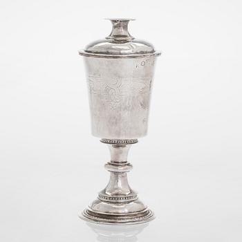Ehtoollismalja ja pateeni, sterlinghopeaa, Lontoo, 1577/1578.