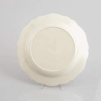 Tallrikar, 20 st, flintgods, Leeds Pottery, England, omkring år 1800.