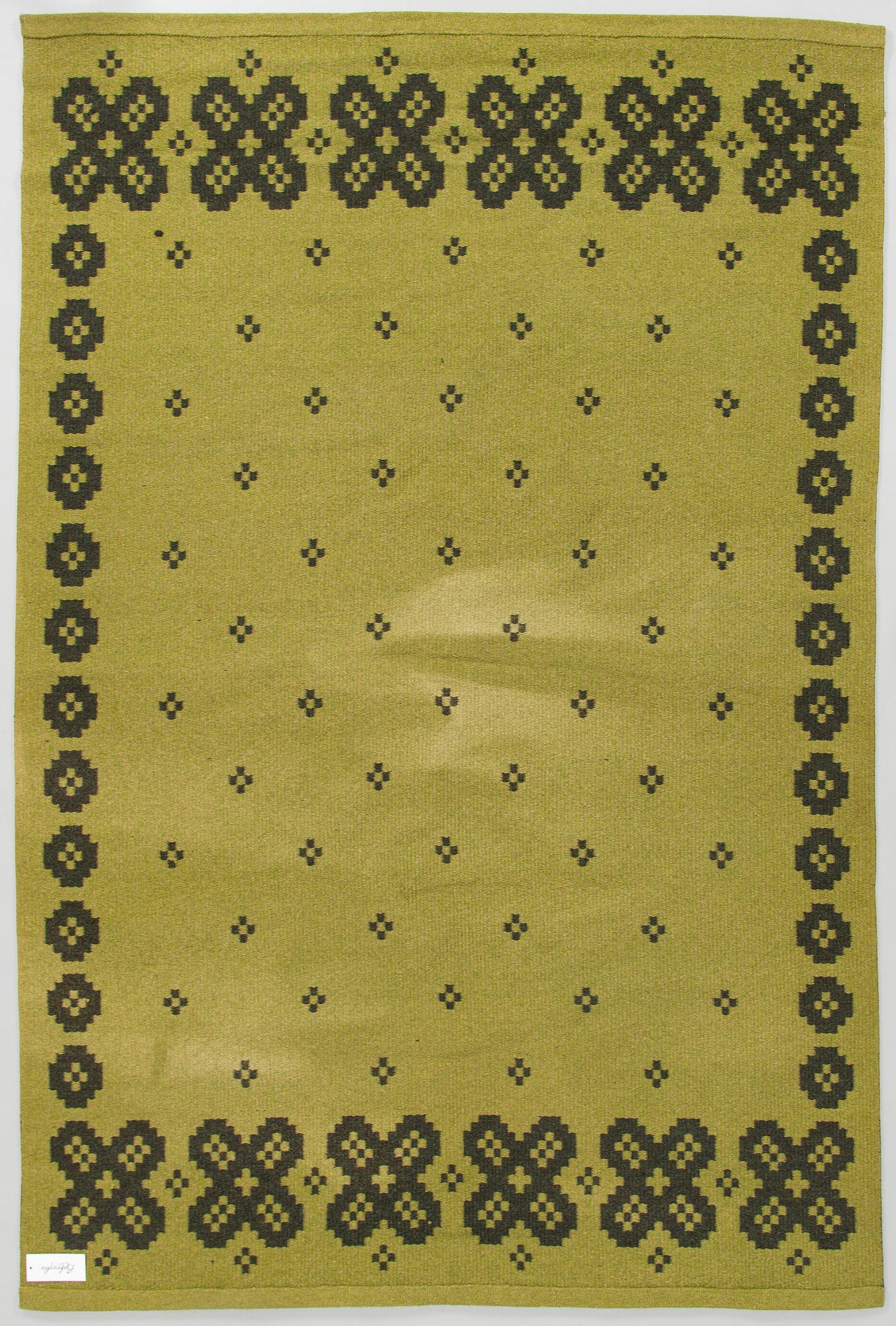 Hårgarnsmatta, sannolikt Aappo Härkönen, 1950/60-tal. Ca 236 x 157 cm.