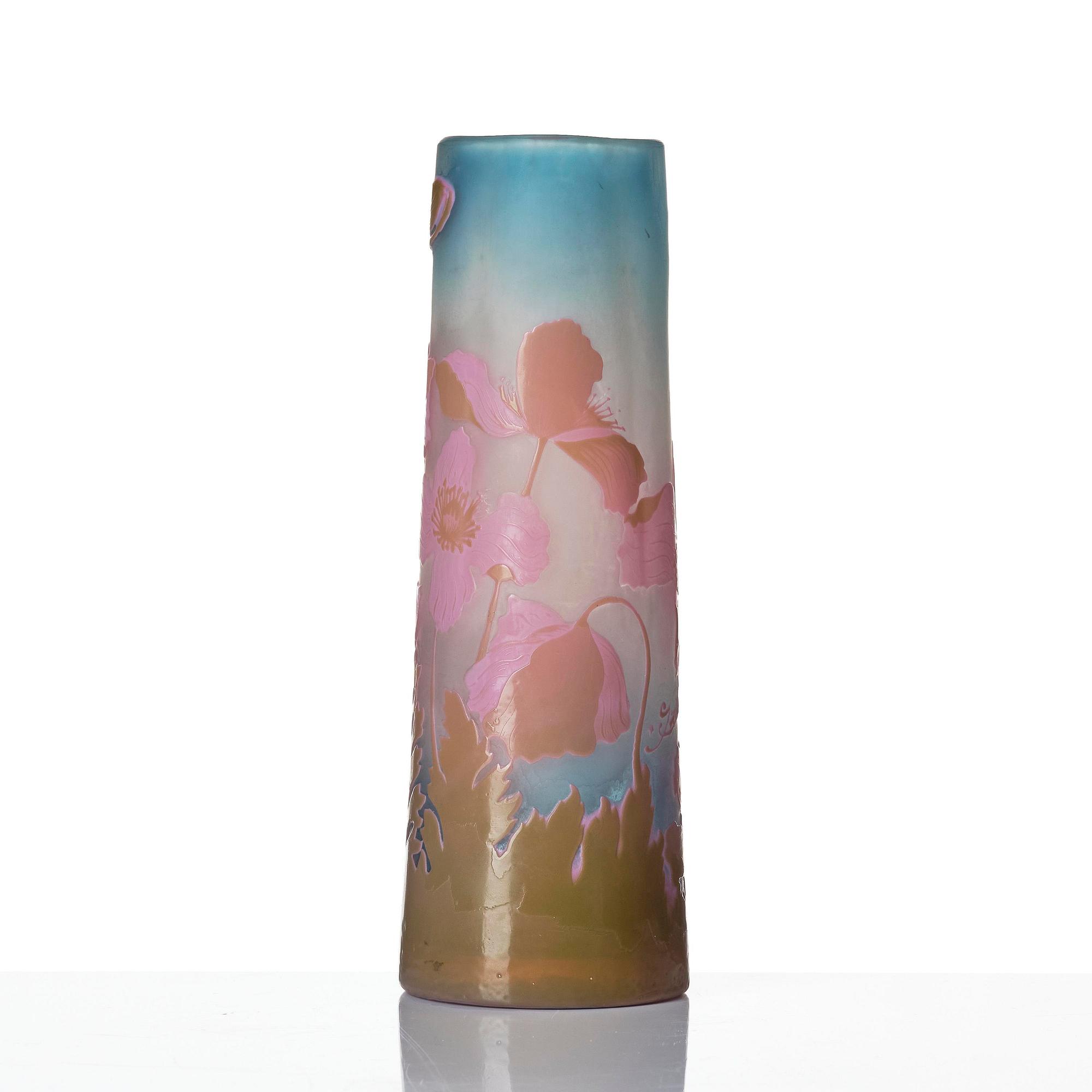 Emile Gallé, an Art Nouveau cameo glass vase, Nancy, France.