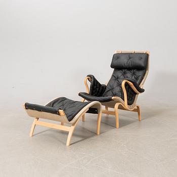 Bruno Mathsson, armchair with footstool, "Pernilla", Dux.