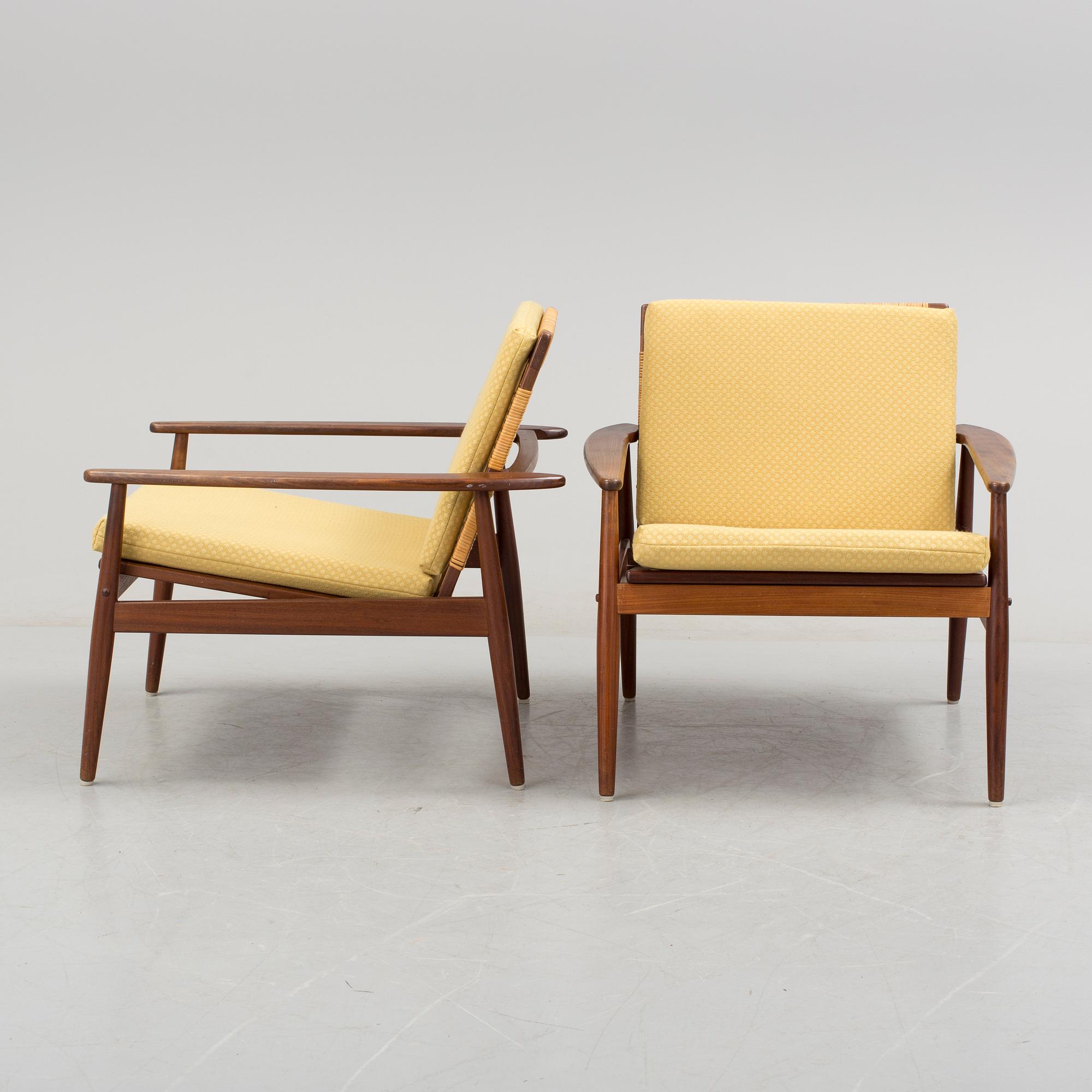 A pair of armchairs by Hans Olsen, Juhl Kristensen, Denmark.