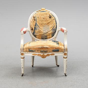 A late 18th century gustavian armchair.