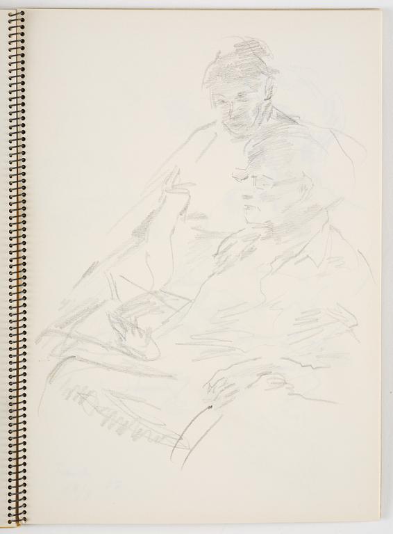 Lotte Laserstein, Skissblock med 23 teckningar varav 3 signerade.