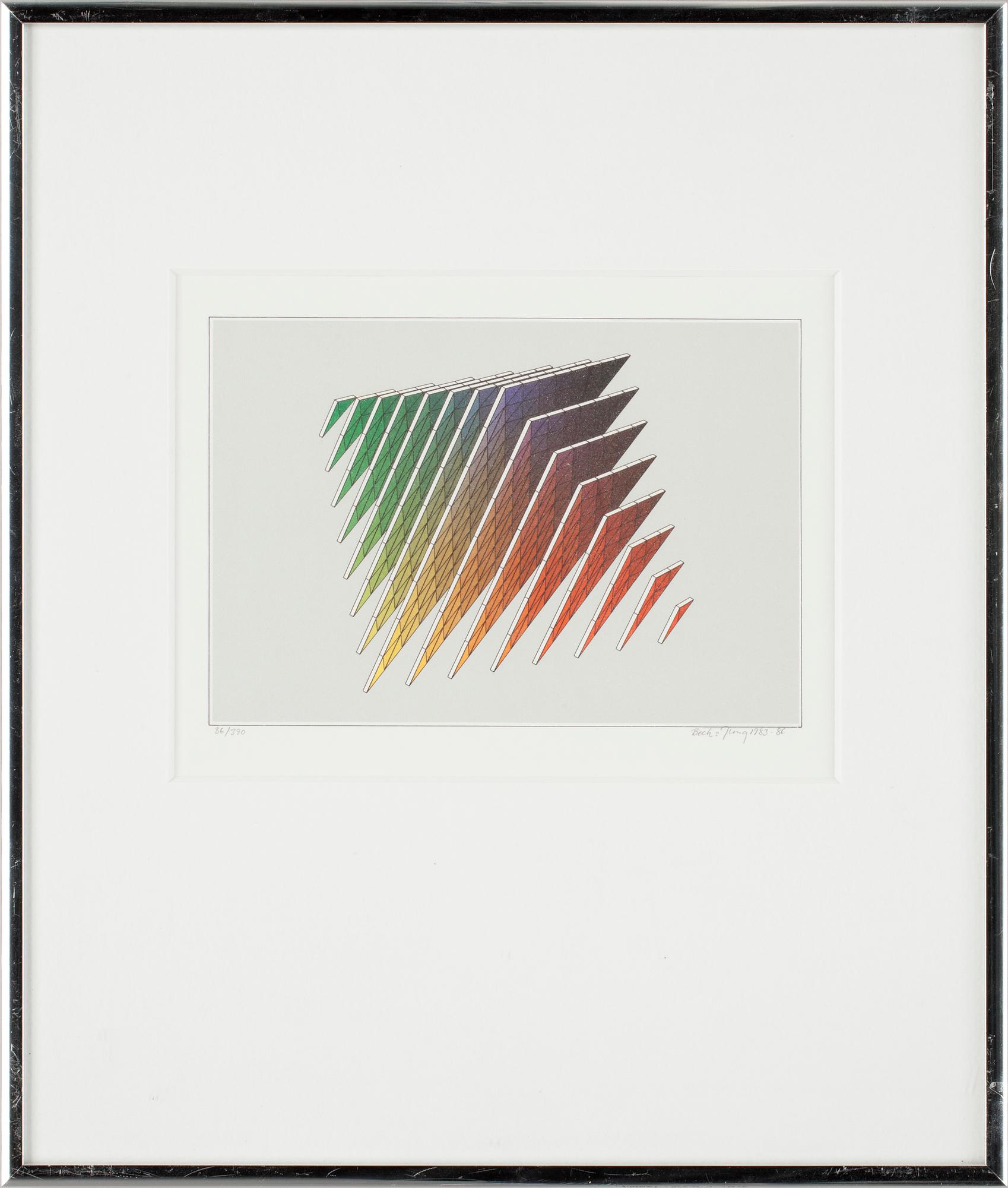 BECK & JUNG (HOLGER BÄCKSTRÖM & BO LJUNGBERG), litografi, 3 st, sign o dat 1983-86.