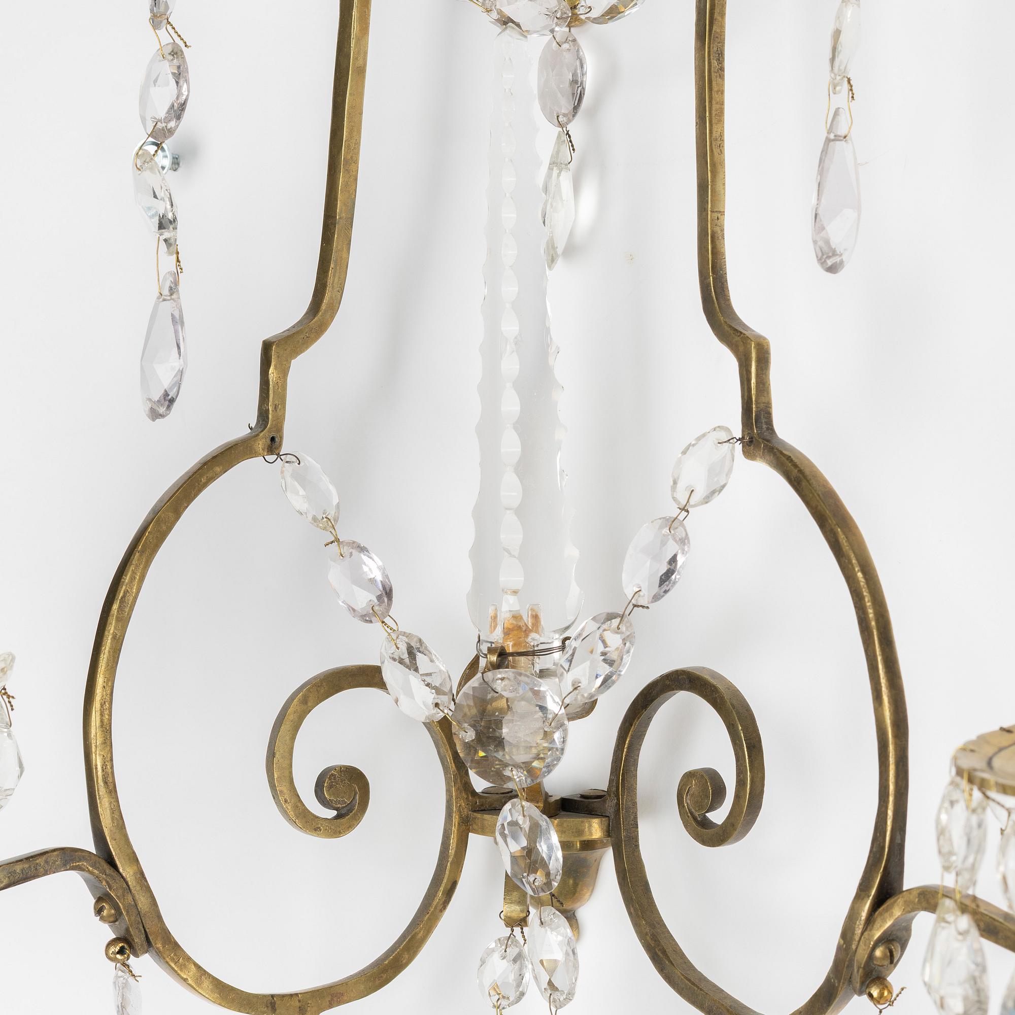 Wall appliques, a pair, circa 1900.