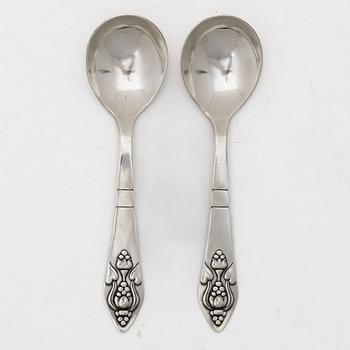 Georg Jensen, serving spoons, a pair, silver, Denmark 1920s.