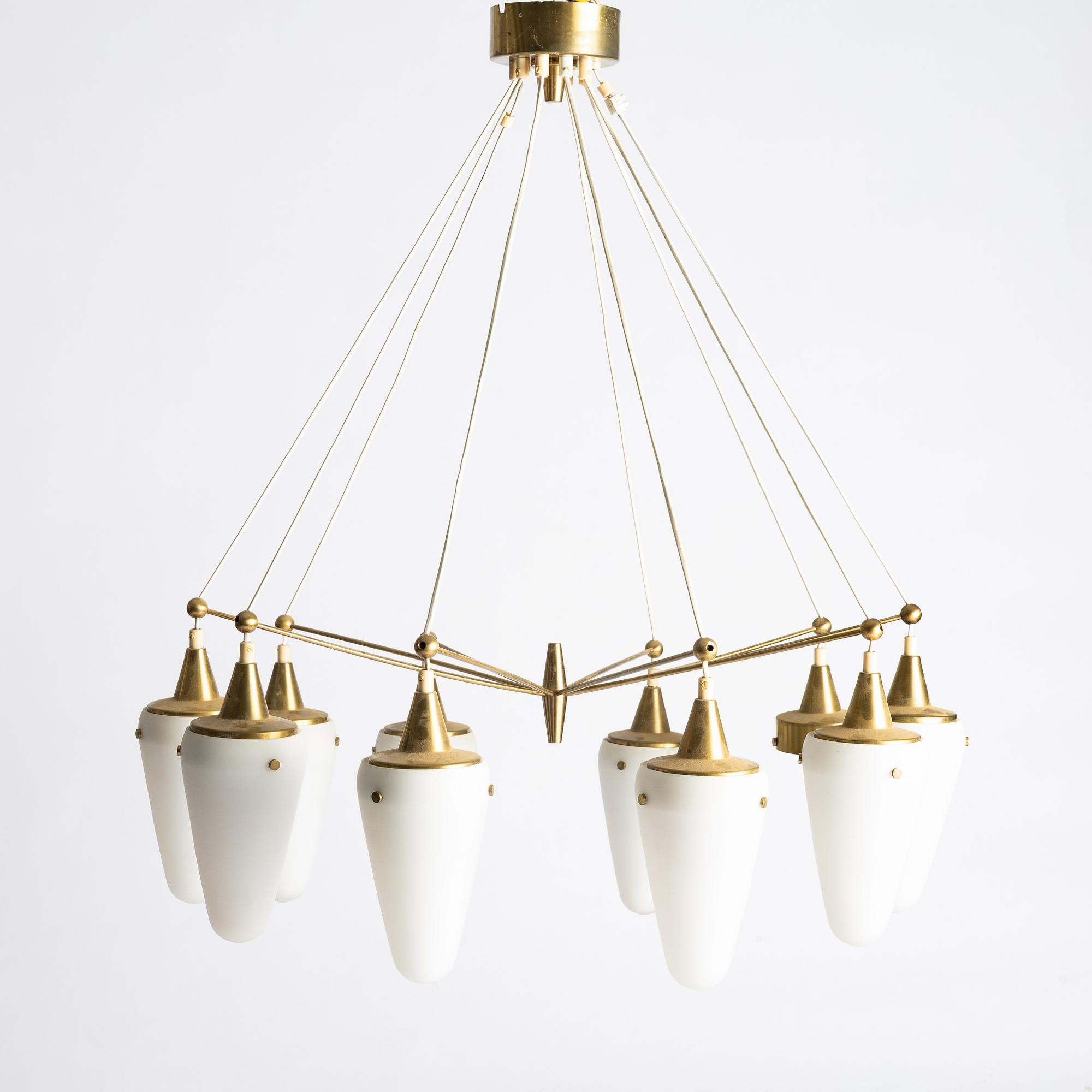 Hans-Agne Jakobsson, An imposing ceiling lamp, Hans-Agne Jakobsson AB, Markaryd, 1950s.
