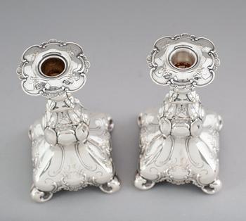 LJUSSTAKAR, 1 par, silver, GAB, Stockholm 1948.