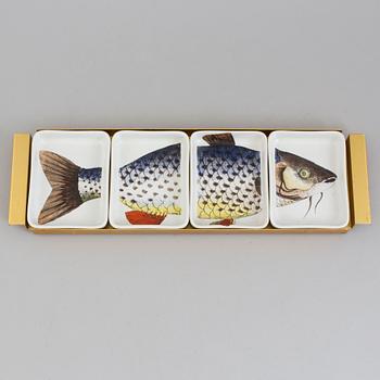 PIERO FORNASETTI, fat, metall och porslin, 1900-talets slut.