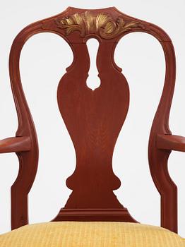 A Swedish rococo armchair, Stockholm, later part 18th century.