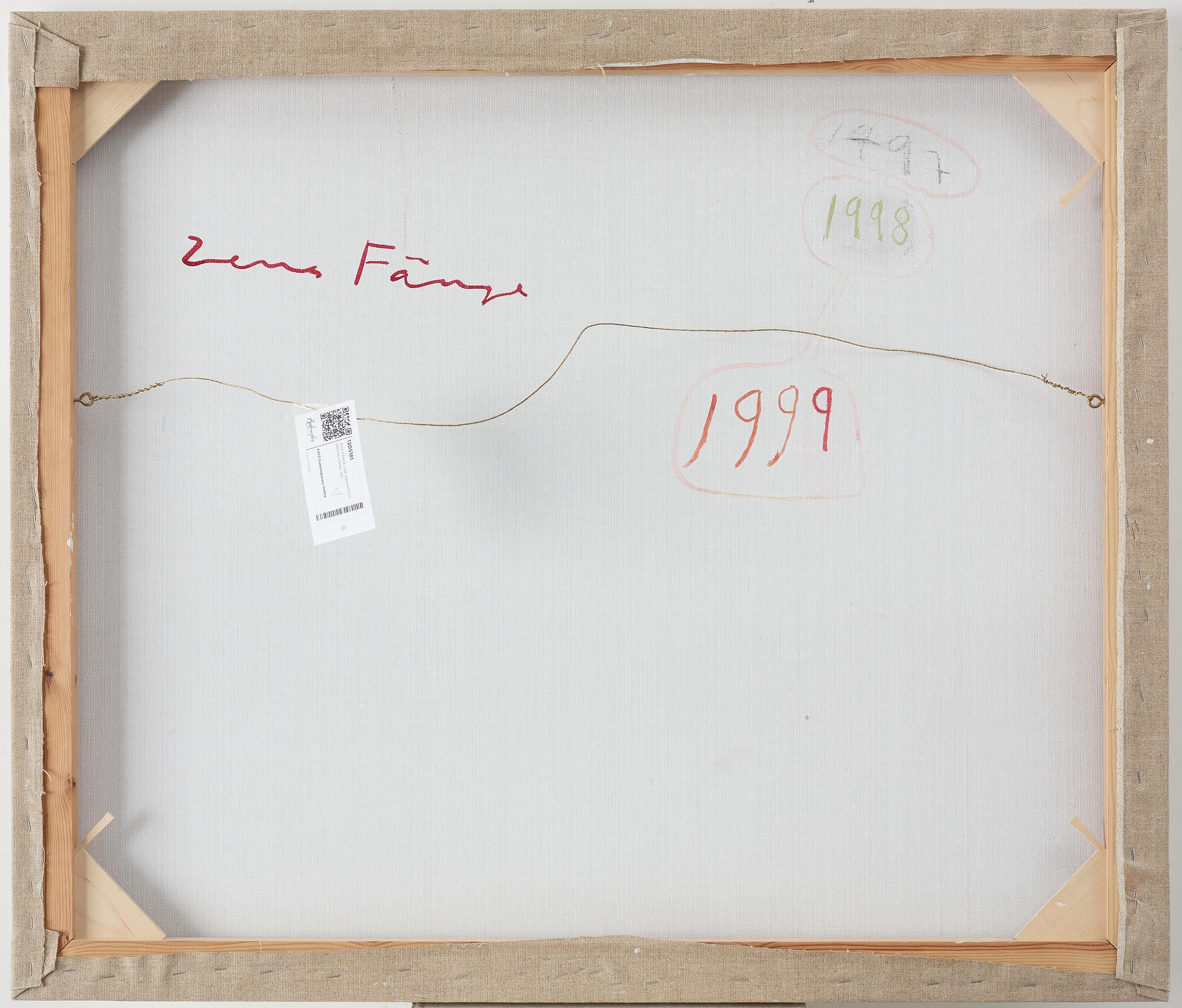 JENS FÄNGE, duk signerad och daterad a tergo.