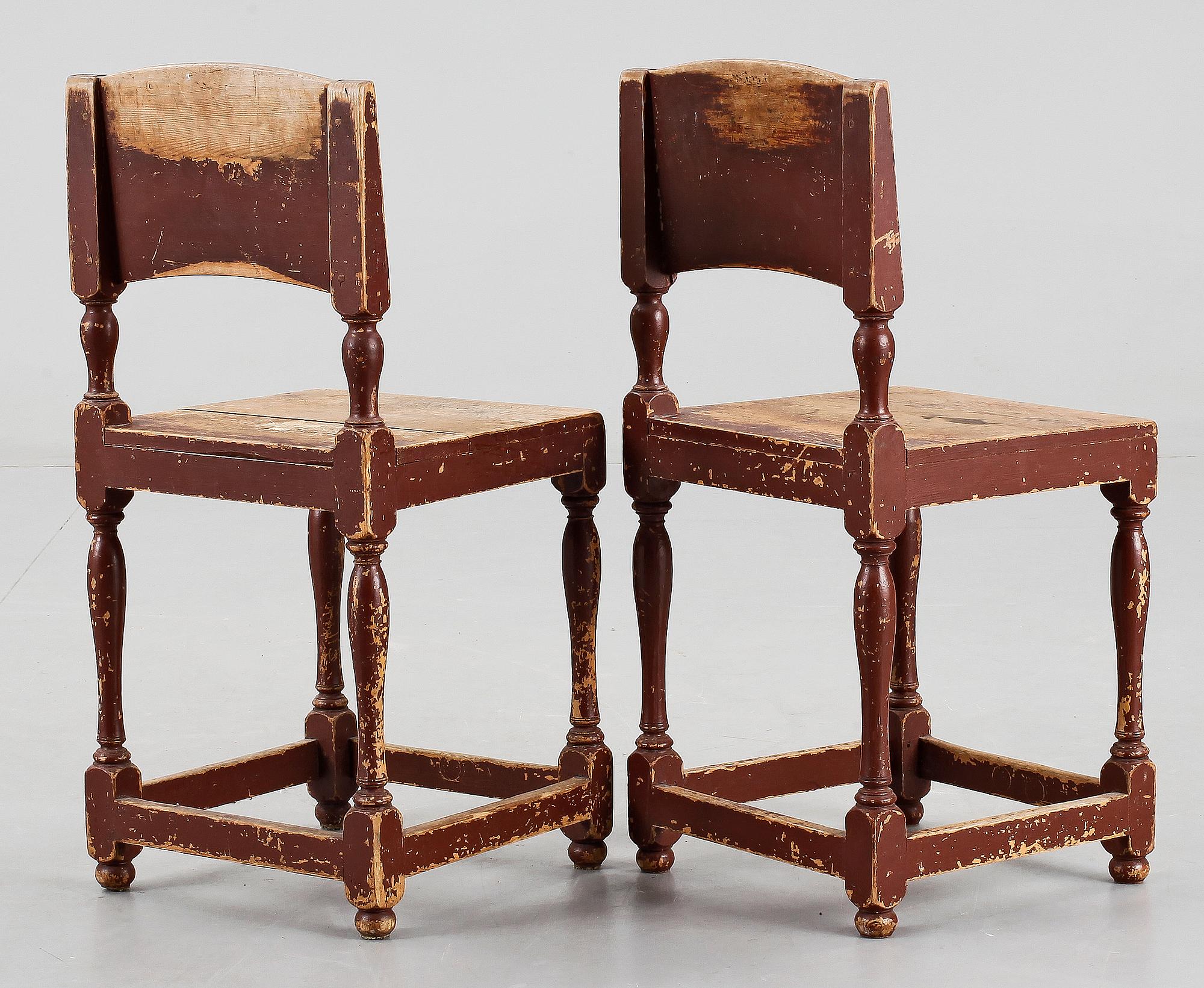 STOLAR, ett par, allmoge, 1800-tal.