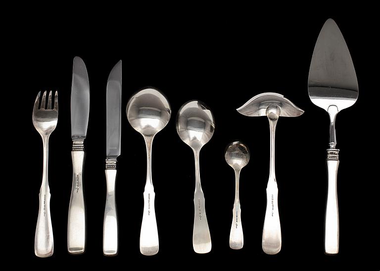 BESTICKSERVIS, 39 delar, silver, "Uppsala", Löfman, MEMA, Linköping, 1990-tal. Totalvikt ca 1960 gram.