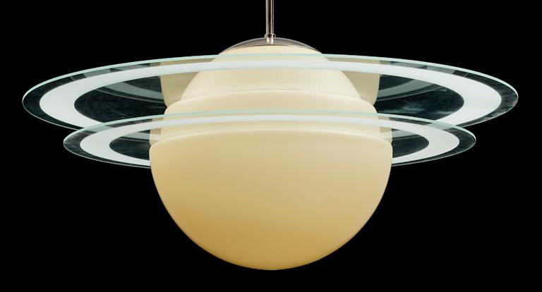 A 'Saturn' glass ceiling light, 1940's/50's.