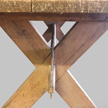 A pine table from Alfta, Häsingland, 19th Century.