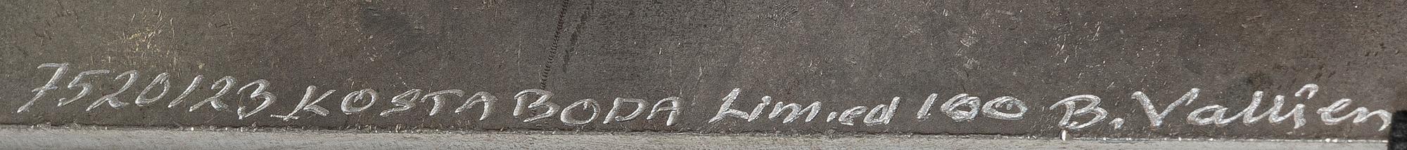 Bertil Vallien, a glass and metal sculpture, "Brains", Kosta Boda, Sweden, limited edition 100, signed.